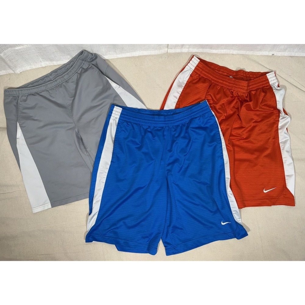 Vintage‎ Nike Shorts Men's Large L Blue Orange Dazzle Shimmer Basketball Gray
